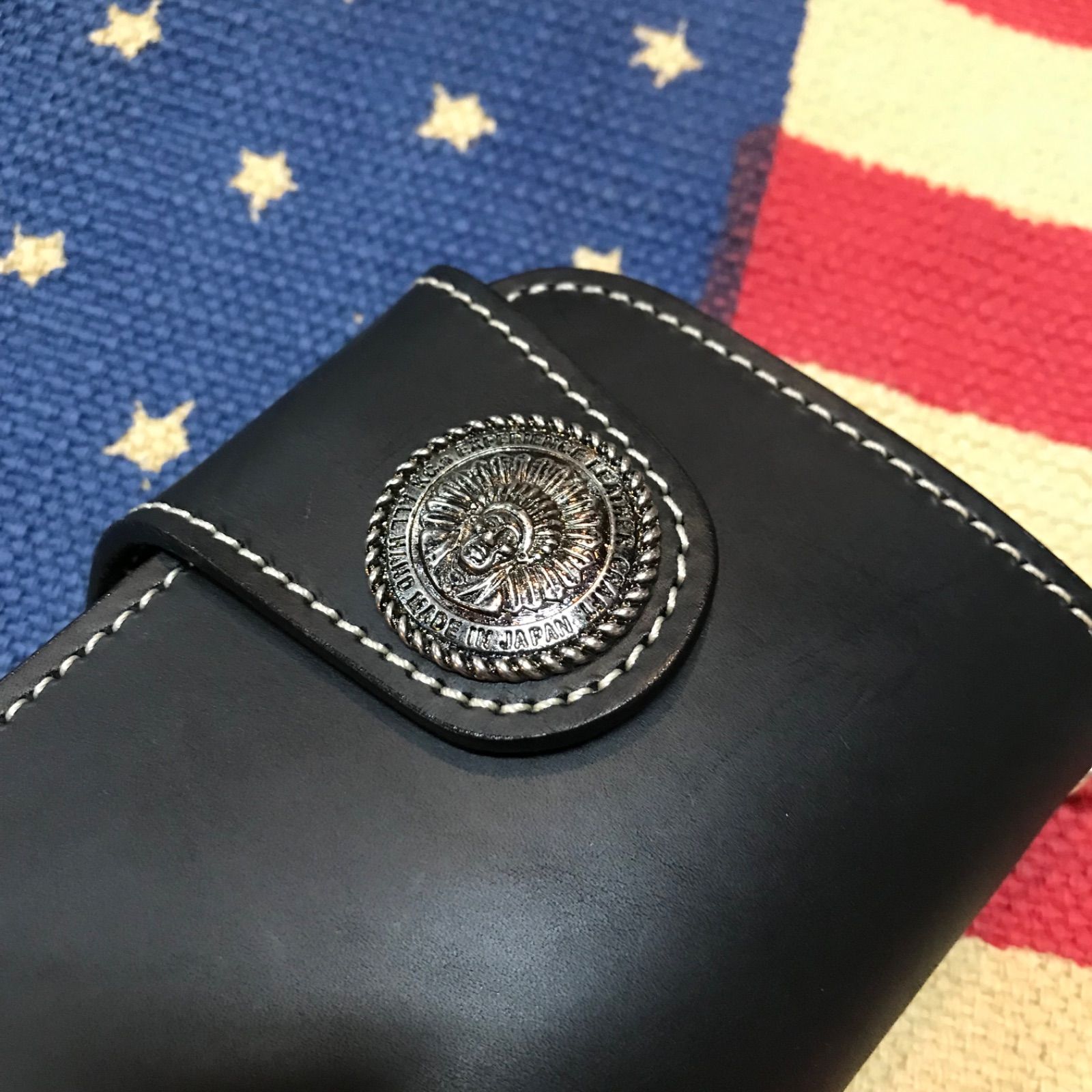 kc s ケーシーズ ウォレット 財布 長財布 ライダースウォレット カウハイド 牛革 ブラック 黒 コンチョ ウォレットチェーン