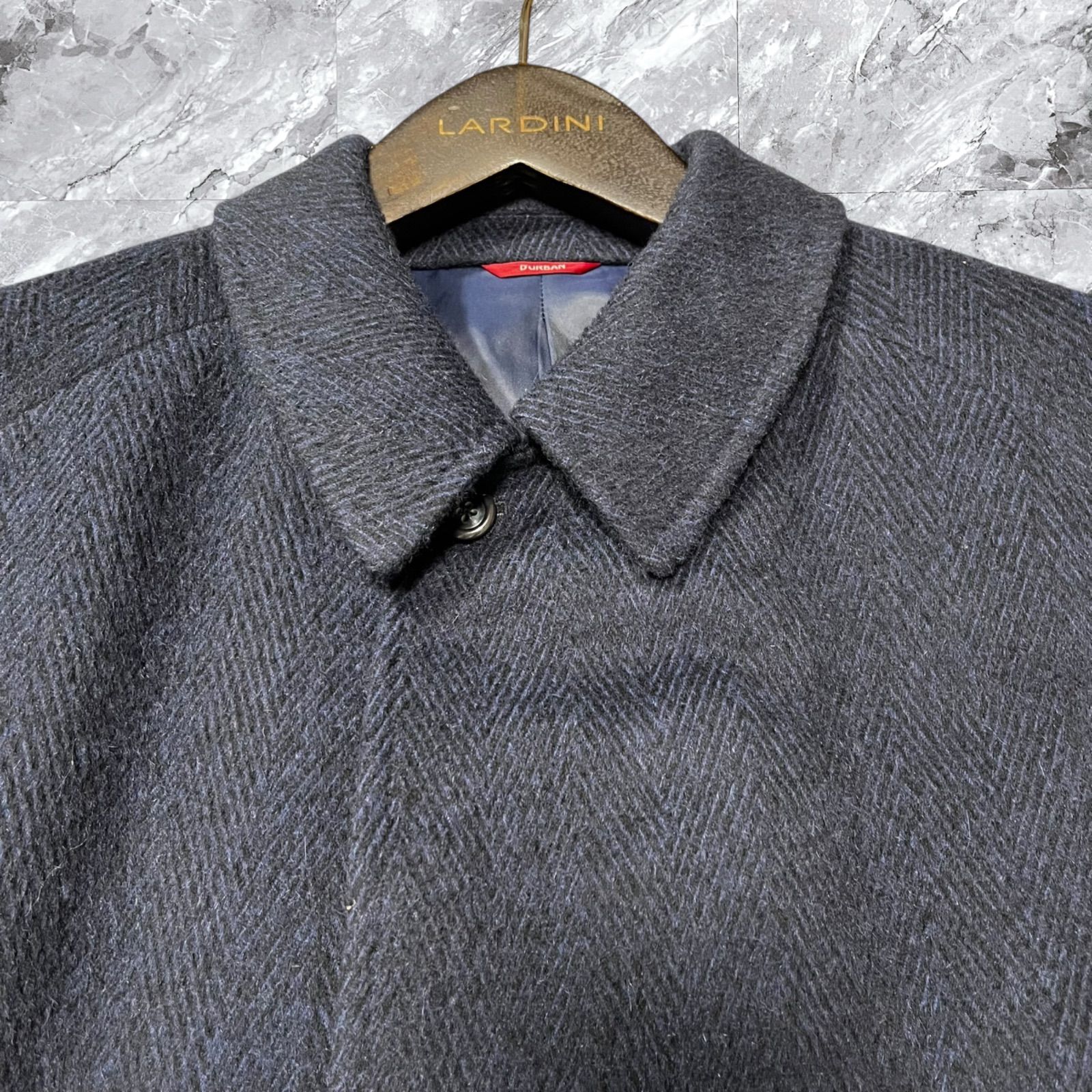 未使用 DURBAN ヘリンボーン ウール ダブルブレスト ジャケット ノータック パンツ スーツ A6 グレー系 日本製 ダーバン JOHN LAWRENCE SULLIVAN - DURBAN ダーバン ダブルボタン ロング丈