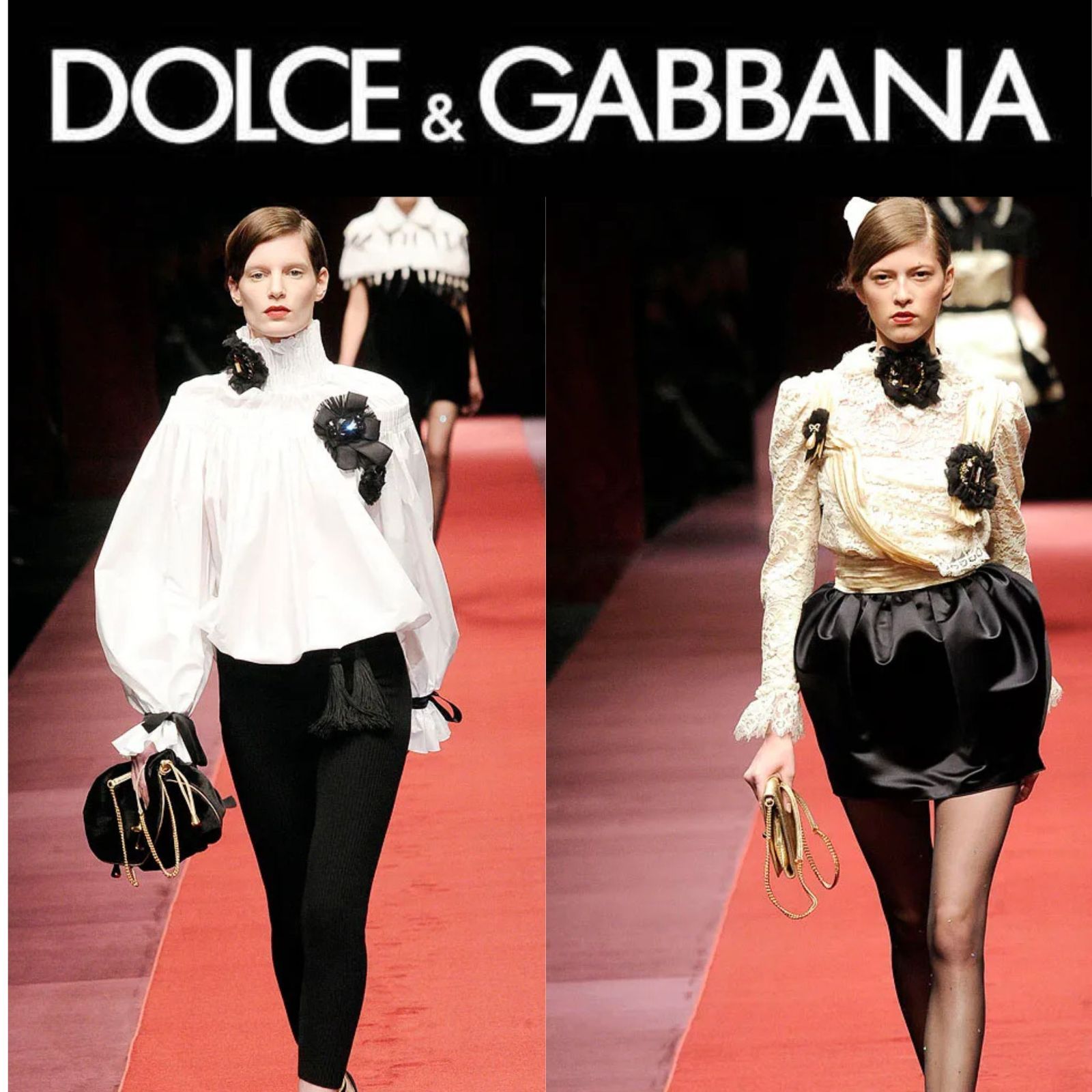 級| D＆G DOLCE＆GABBANA ドルチェ-ガッバーナ ブラック ラインストーン-レース装飾 コサージュ ピンブローチ レディース 黒