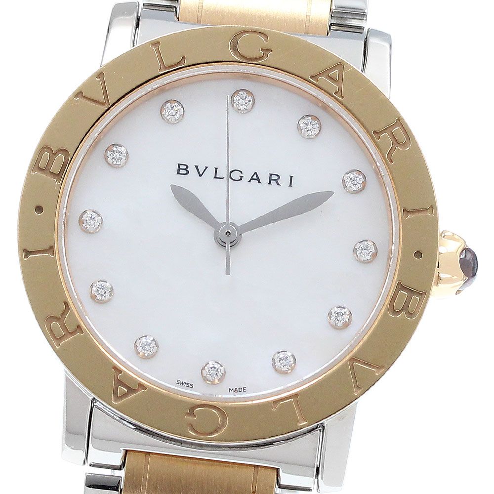 ブルガリ BVLGARI BBLP33SG ブルガリブルガリ 12Pダイヤ PGコンビ 自動巻き ボーイズ箱 保証書付き_907727