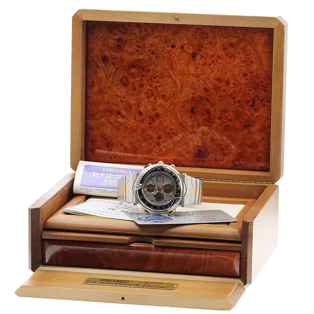 セイコー SEIKO 7 T 59 6 A 30 マスターピース3 MCMXCⅢ 2500本 クロノグラフ クォーツ メンズ内箱 保証書付き_913654