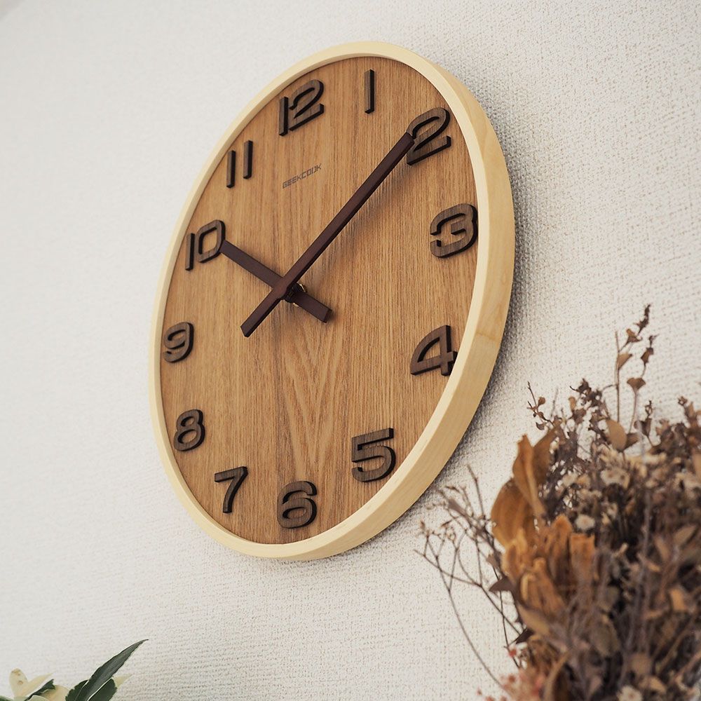 壁掛け時計 GRAIN 静音設計 スウィープムーブメント 木 ウッド ナチュラル
