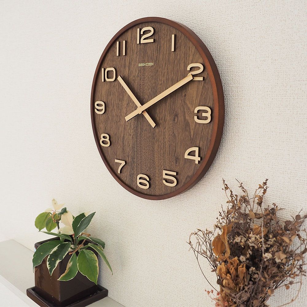壁掛け時計 GRAIN 静音設計 スウィープムーブメント 木 ウッド ナチュラル