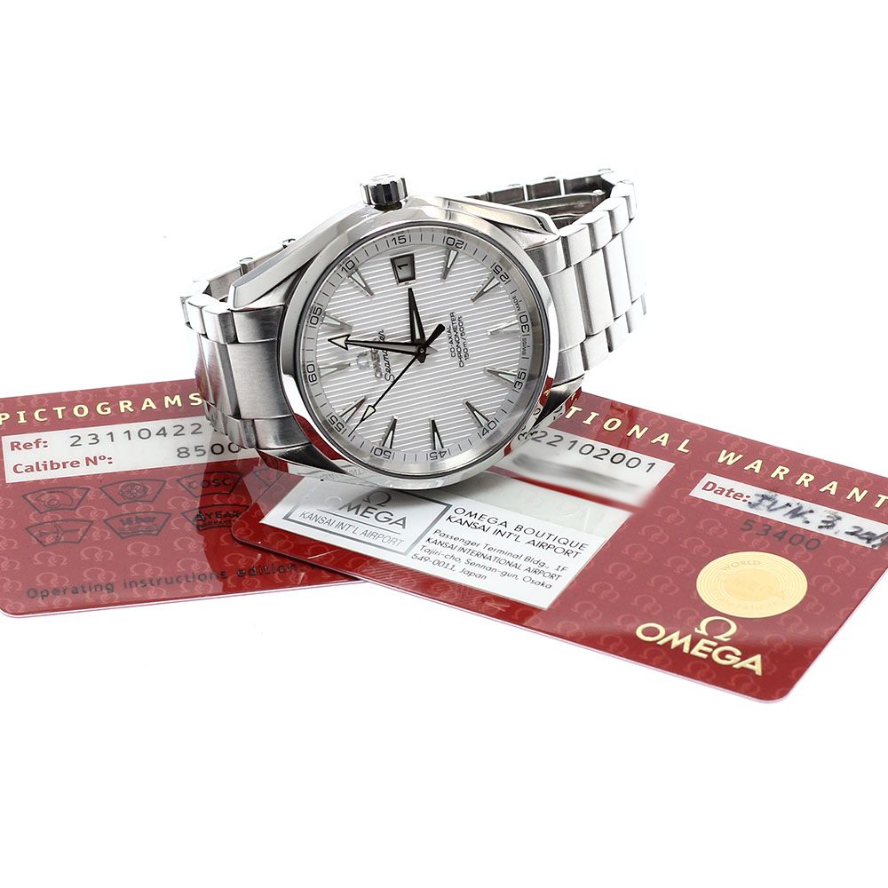 オメガ OMEGA 231 10 42 21 02 001 シーマスター アクアテラ 150 M デイト コーアクシャル 自動巻き メンズ保証書付き_901134