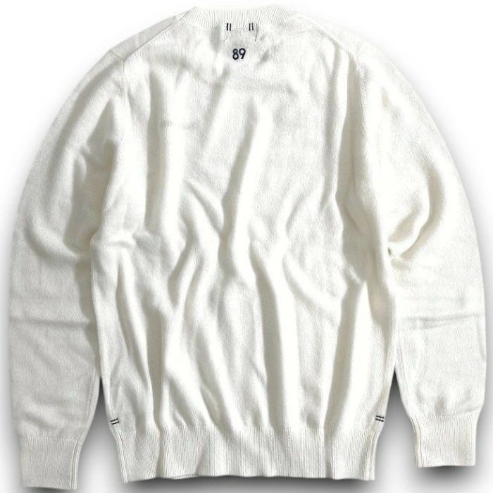 パーリーゲイツ ゴルフ ESSENTIAL SERIES ピュアカシミヤ フライングラビット刺繍 薄手 クルーネック 丸首 長袖 ニット セーター ゴルフウェア レディース 055-2970002 定価3.3万 クリームホワイト 036 51020w03 LLC-HASEGAWATOSO_COM