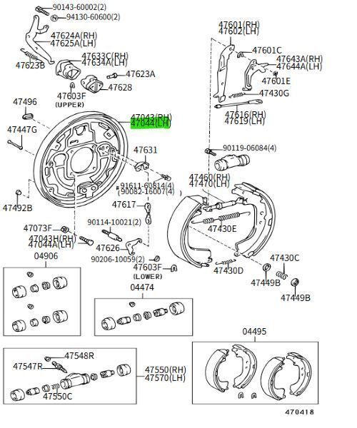 とにかく安い！ トヨタ 純正 ハイラックス タコマ ブレーキバッキング プレート RR 左 Brake Backing Plate Rear Left 47044-35160 TOYOTA ♥ LEXUS 長持ちする