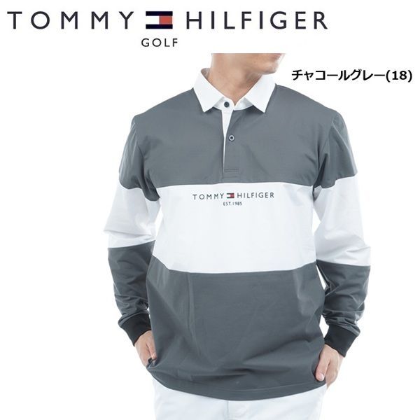 トミーヒルフィガー ゴルフ メンズ カラーブロック ラガーシャツTOMMY