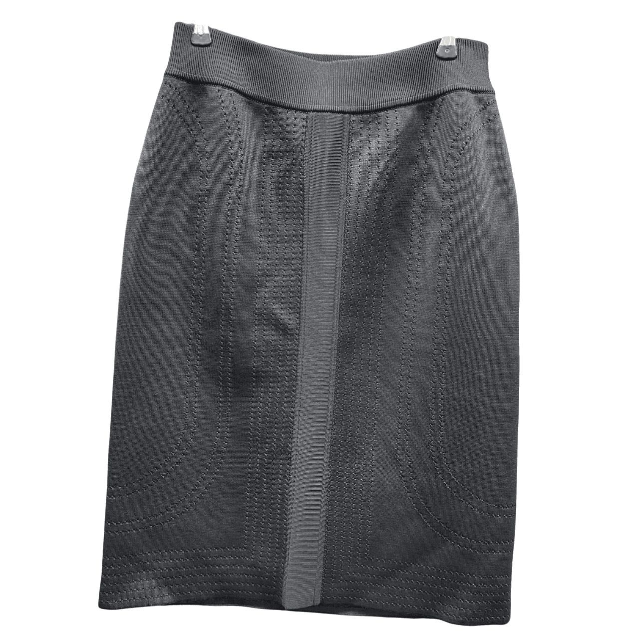 HERMES エルメス 23SS ブリッド ドゥ ガラ シルクニット スカート 3E2308D9 シルク 絹 ブラック パンチング サイズ42 レディース 式典用馬勒 Aランク 鑑定済