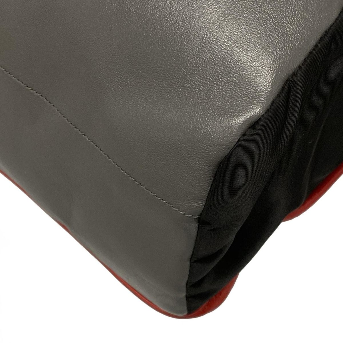 PRADA プラダ リュックサック - 黒×グレー×レッド レザー DECORATOM_COM_BR