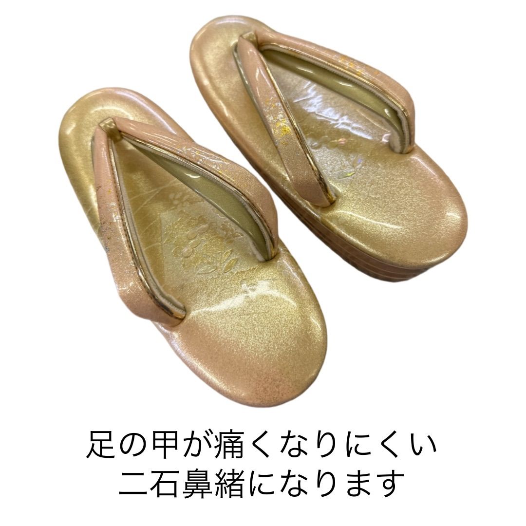 草履 皮革 本革 螺鈿細工 和装履物 二石鼻緒 入学式 卒業式 七五三 お宮参り 礼装用 Lサイズ