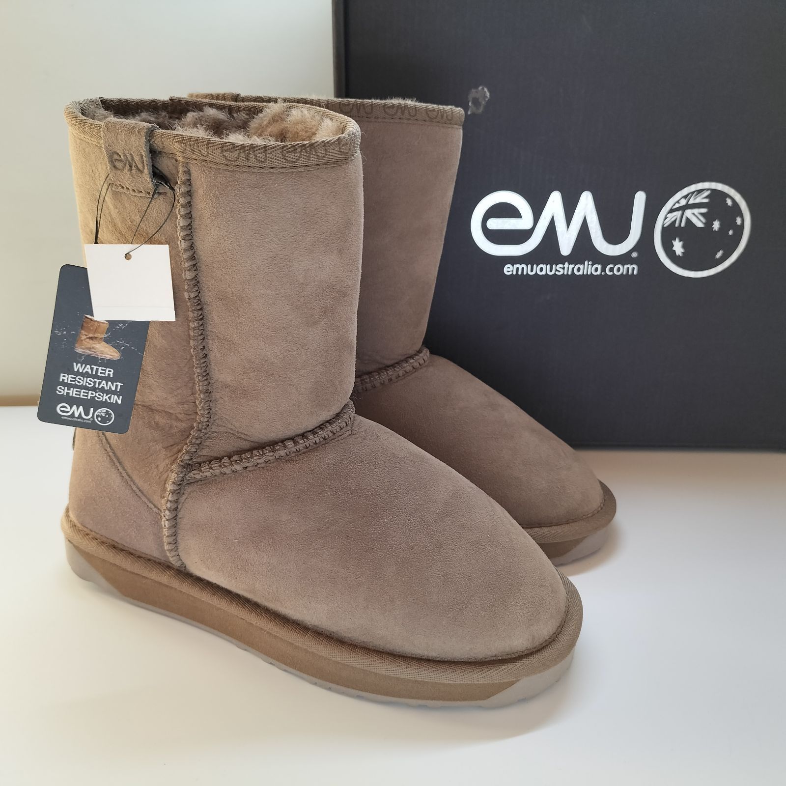 emu エミュー ムートンブーツ 22㎝ シープスキン 羊革 スエードブーツ
