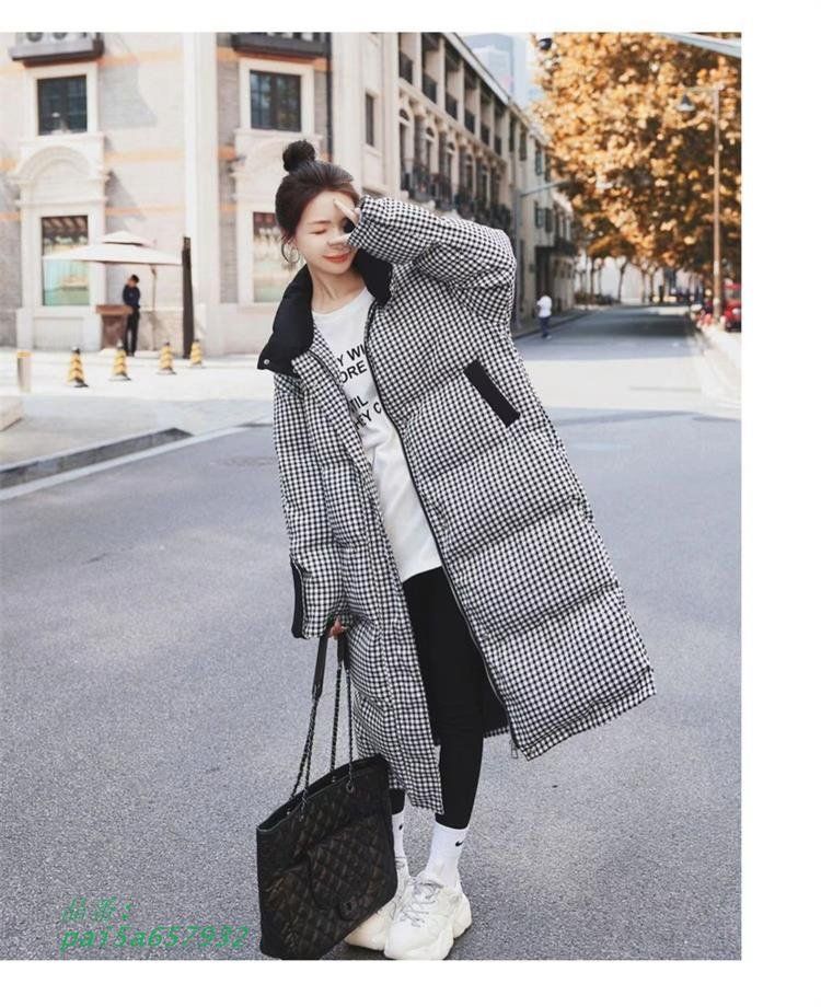 ダウンコート コート 中綿コート レディース ロング 大きいサイズ ゆったり カジュ アウター ダウンジャケット 中綿 スタンドボリューム チェック柄長袖 pai5a657932 GULLKHAN_COM