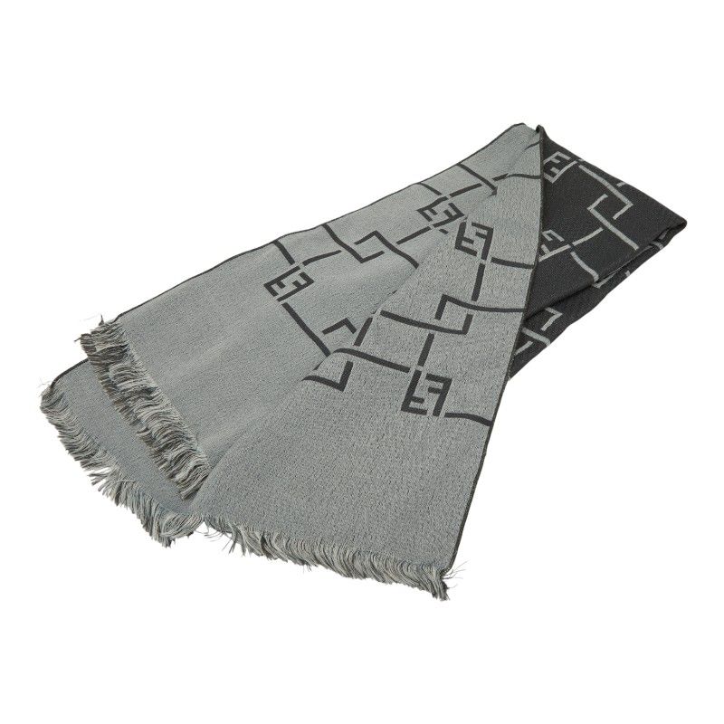 フェンディ ズッカ リバーシブル ストール マフラー グレー レーヨン レディース FENDI 1-0235662