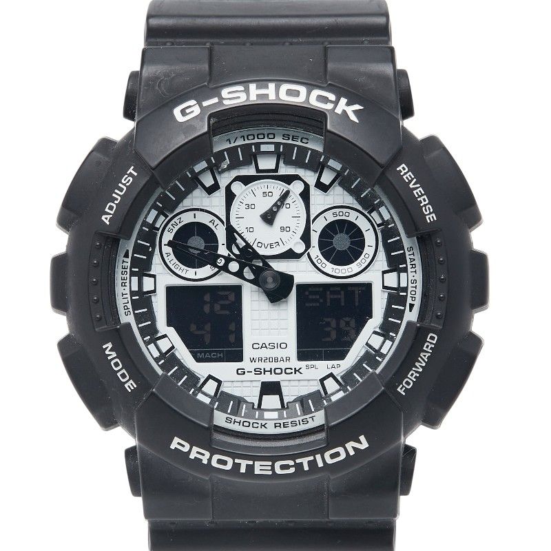 カシオ G-SHOCK GA-100BW-1A ブラック ステンレススチール 樹脂系 メンズ CASIO 1-0236752