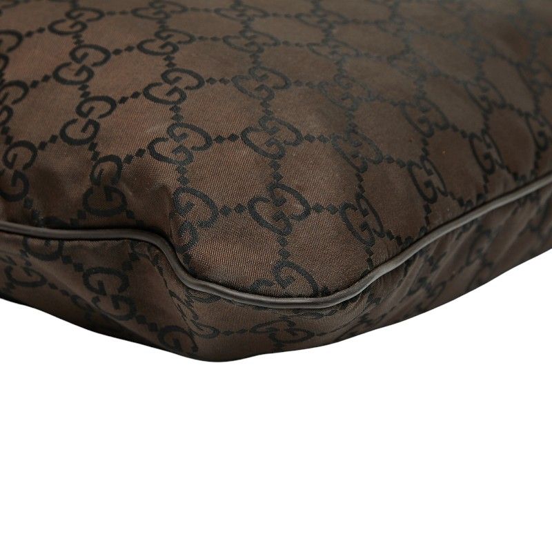 共感 グッチ GGナイロン 斜め掛け ショルダーバッグ メッセンジャーバッグ 190628 ブラウン ナイロン レザー メンズ GUCCI 1-0238938 実力