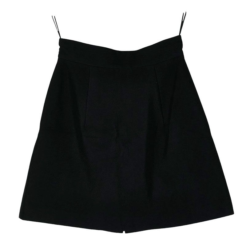 ミュウミュウ 台形スカート サイズ38 ブラック レーヨン ビジュー レディース MIUMIU 1-0239693