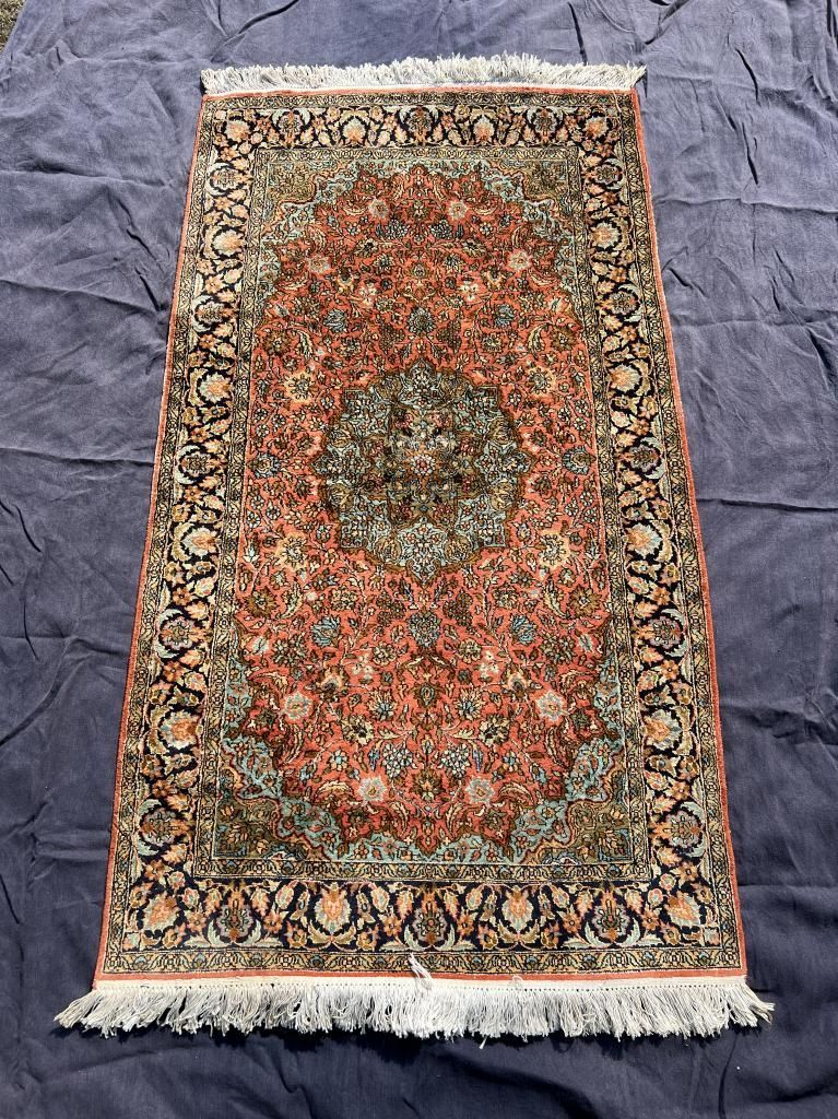 ビンテージ ラグ シルクラグ 絹 カーペット キリム 163x92cm 絨毯 ペルシャ絨毯 手織り 細長い 長方形 ビンテージラグ 幾何学 ビンテージ ワンルーム バルーチ トルクメン トライバル ラグ