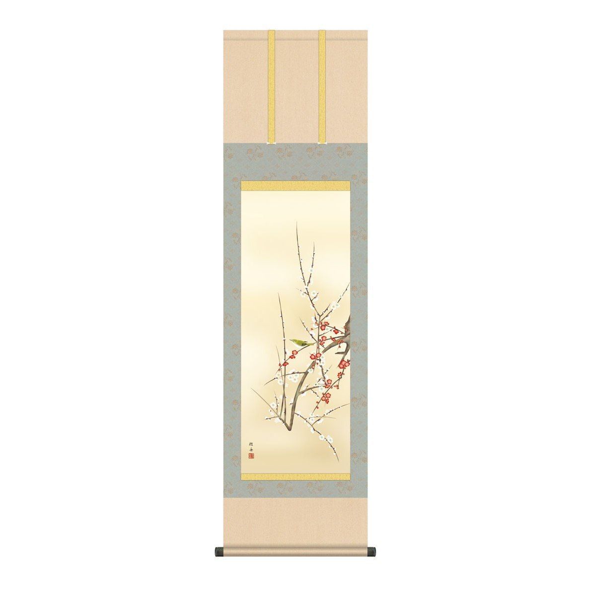 掛軸 日本画 床の間 送料無料 高品質 掛け軸 現代作家 花鳥画 季節飾り 春