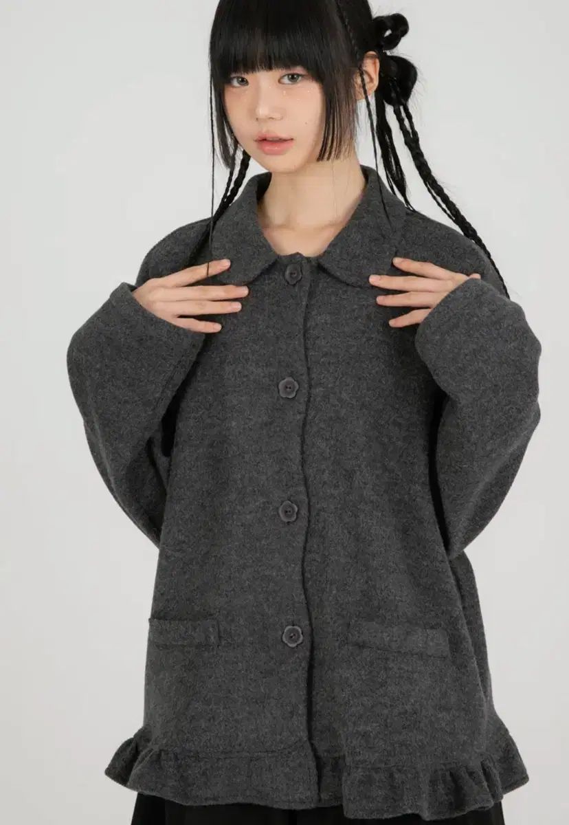 ナイエン プラケット カーディガン ジャケット ver 1 チャコール