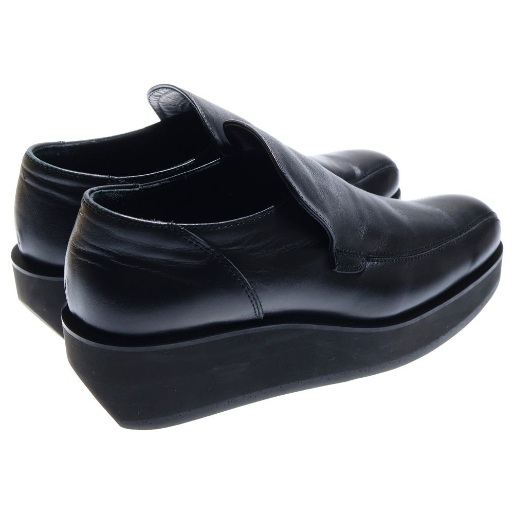 ワイズ Y's 靴 スリッポン レザー 黒 レディース 厚底