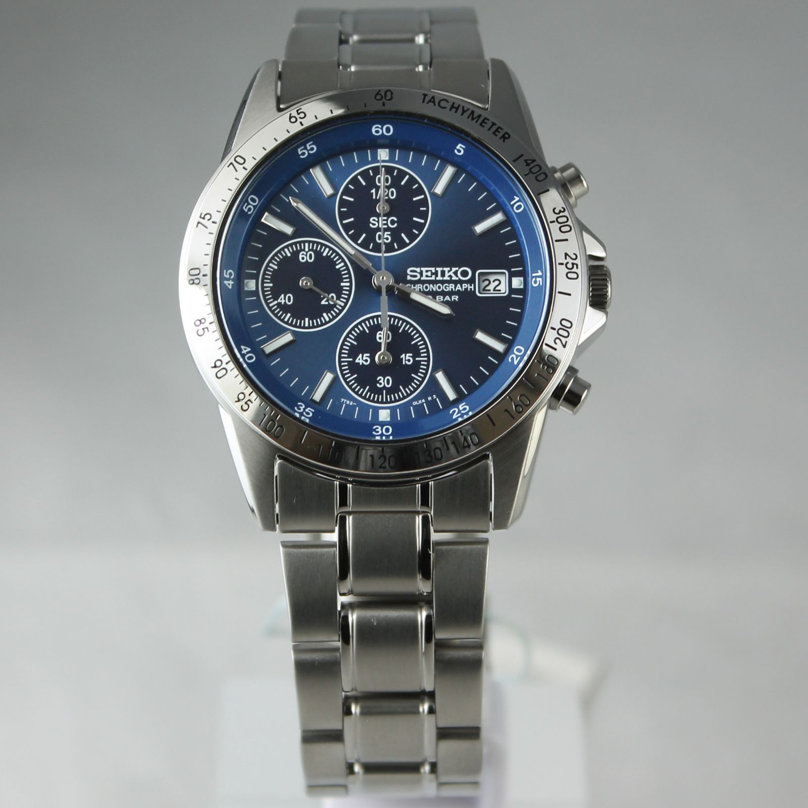 SEIKO セイコー セレクション SBTQ071 クオーツ クロノグラフ ブルー文字盤 シルバー メンズ 腕時計 ビジネス カジュアル 銀座サコム堂