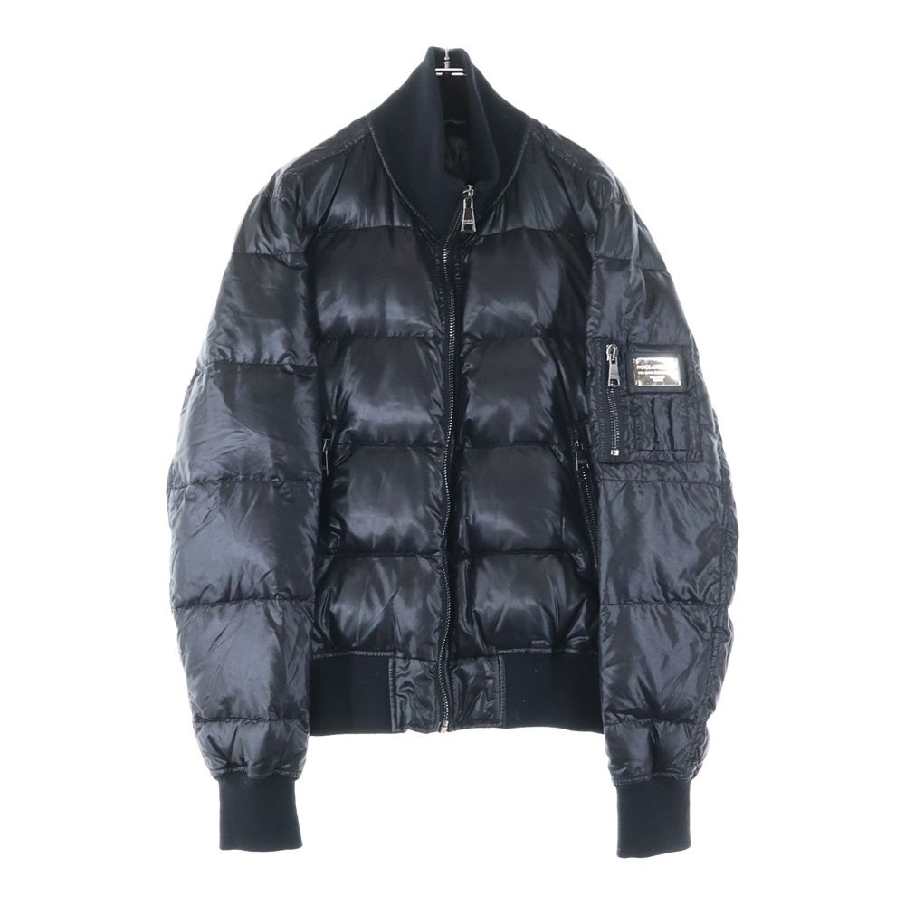 DOLCE - GABBANA ドルチェアンドガッバーナ ロゴプレート ナイロン ジップアップ ダウンジャケット ブラック G9G75T