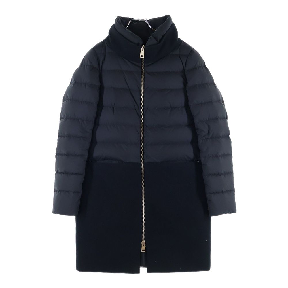 HERNO ヘルノ ウール切り替え ジップアップダウンジャケット ブラック P10239D-39601-9300