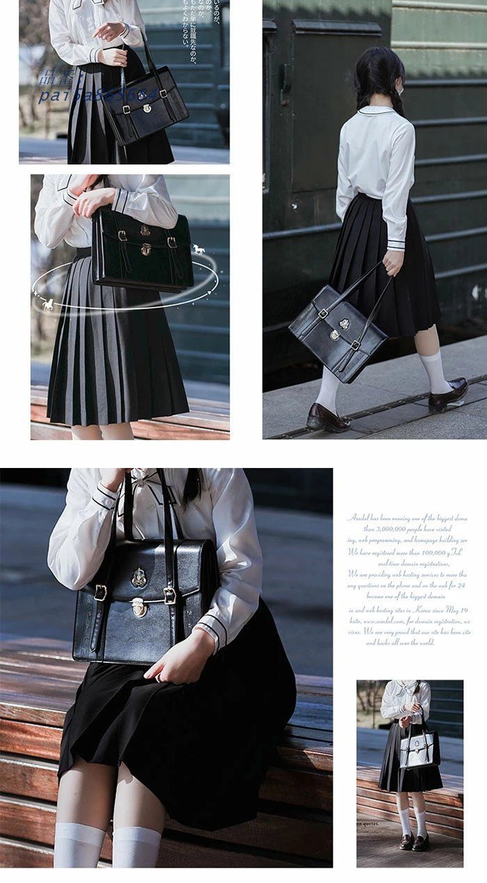 スクールバッグ 合皮 通学 女子高生 トートバッグ 防水 大容量 片肩 PU素材 ショルダーバッグ 制服 手提げ JK制服 レディース 斜め掛け カジュアル バッジ付き pai 5 a 865684