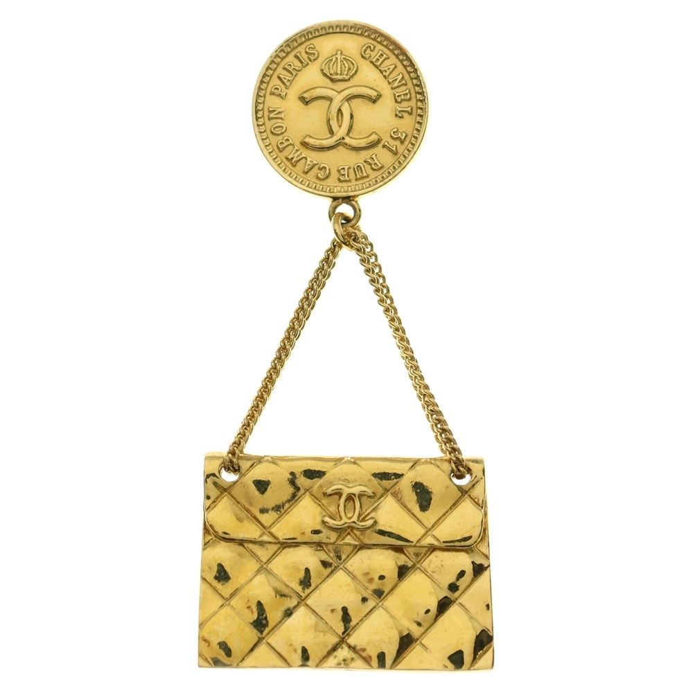 CHANEL シャネル マトラッセ ブローチ ピンバッジ チェーン ゴールド 95A GP