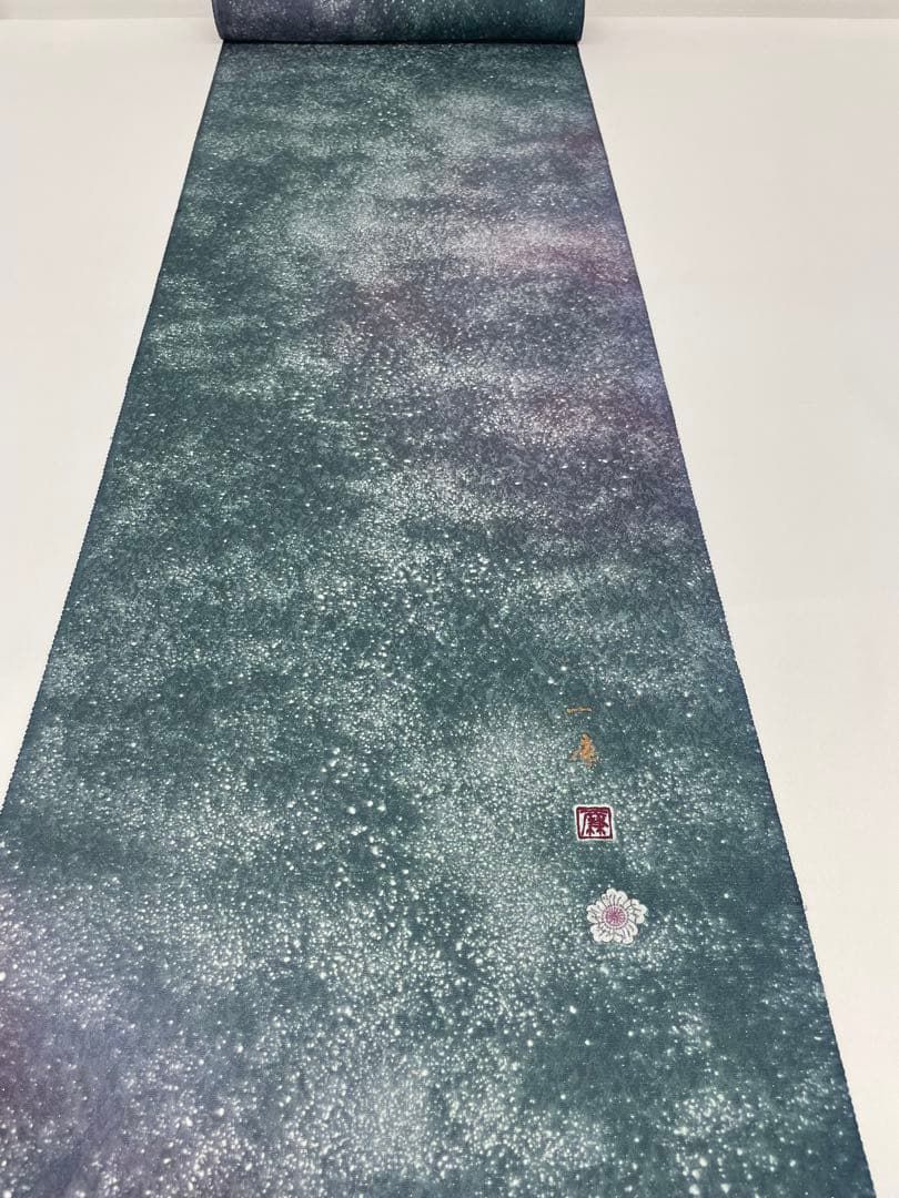 小紋 吉野一廉 銀通し 辻ヶ花 落款入 正絹 反物 吉野一廉 銀通し 小紋 反物 正絹 着尺 落款入 作家物 C234 【公式通販】