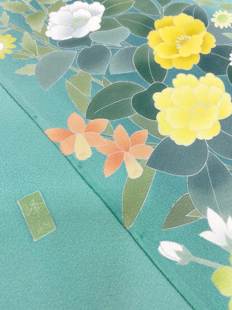 付け下げ 手描 落款入 浜ちりめん 正絹 反物 - メルカリ