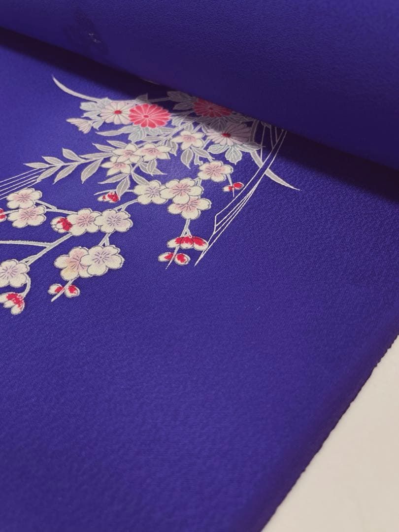 小紋 手染め 鉄紺色 正絹 反物 - メルカリ