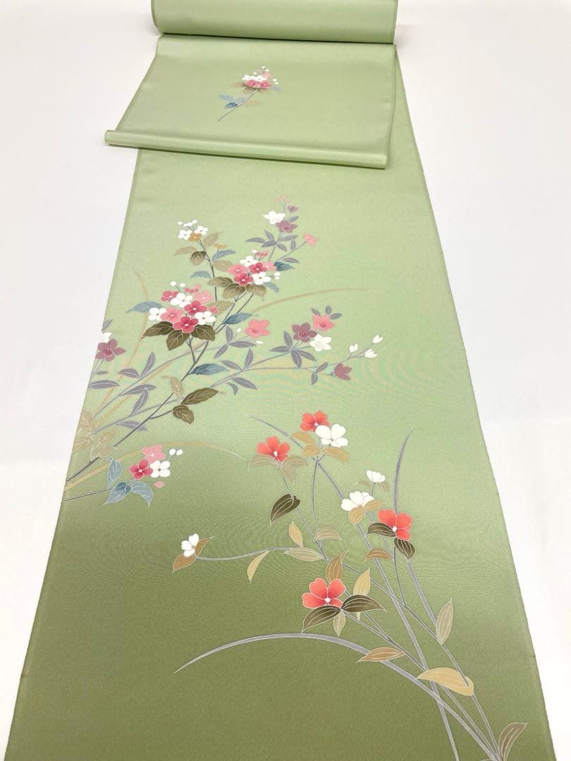 付け下げ 手描 金彩 鳳凰 牡丹 紋意匠 正絹 反物 付け下げ 手描 金彩