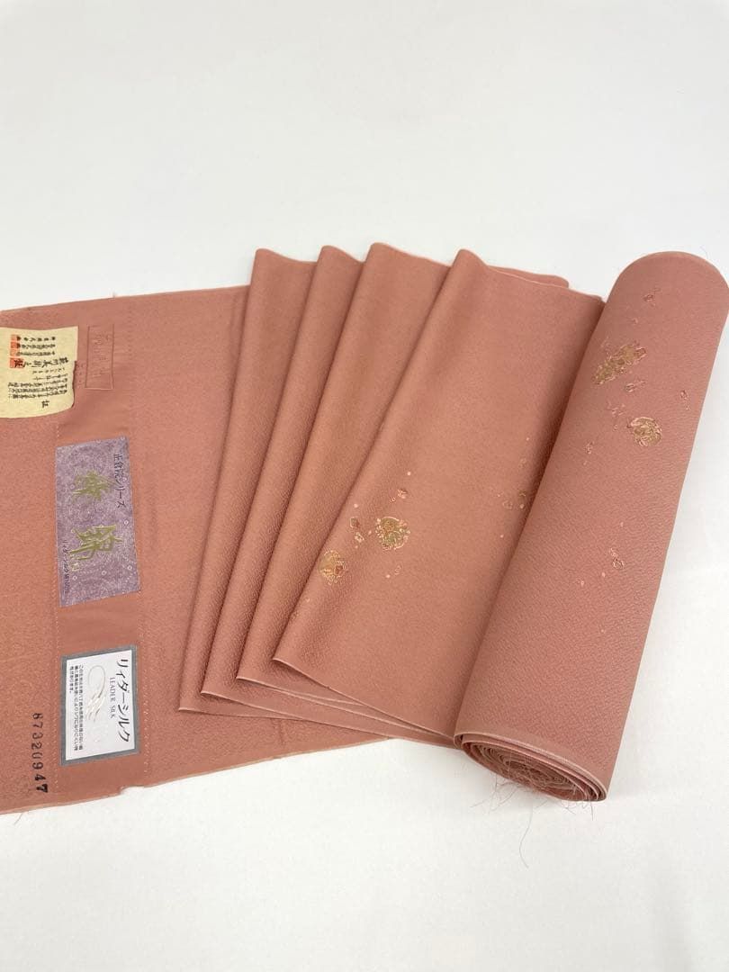 付け下げ 手描 金彩 鳳凰 牡丹 紋意匠 正絹 反物 付け下げ 手描 金彩