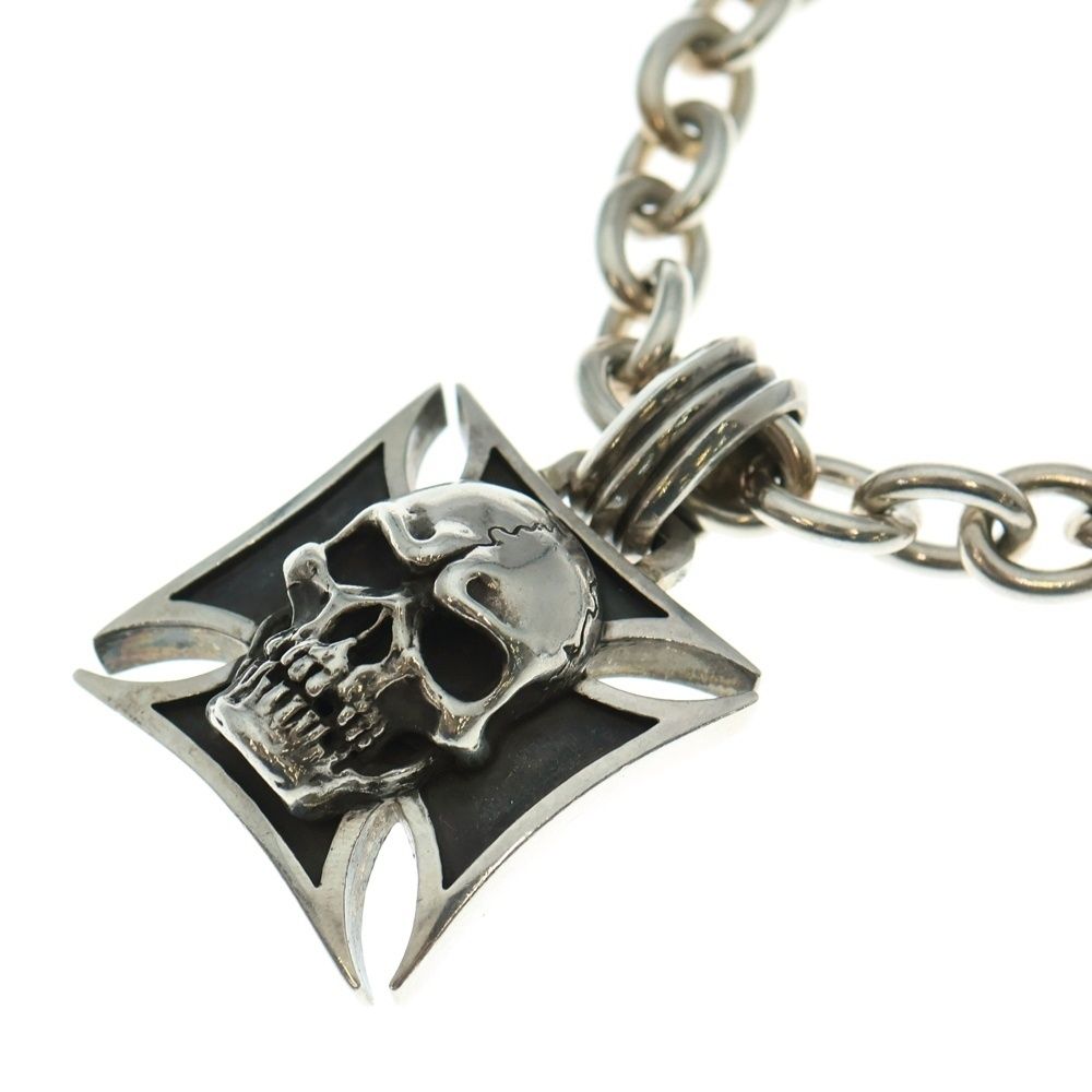 ●古５７９　BIG TWIN　ビッグツイン　シルバースカル　ロングウォレット　キーフック　セット BIGTWIN ビッグツイン シルバー スカルモチーフ レザーコード チョーカー