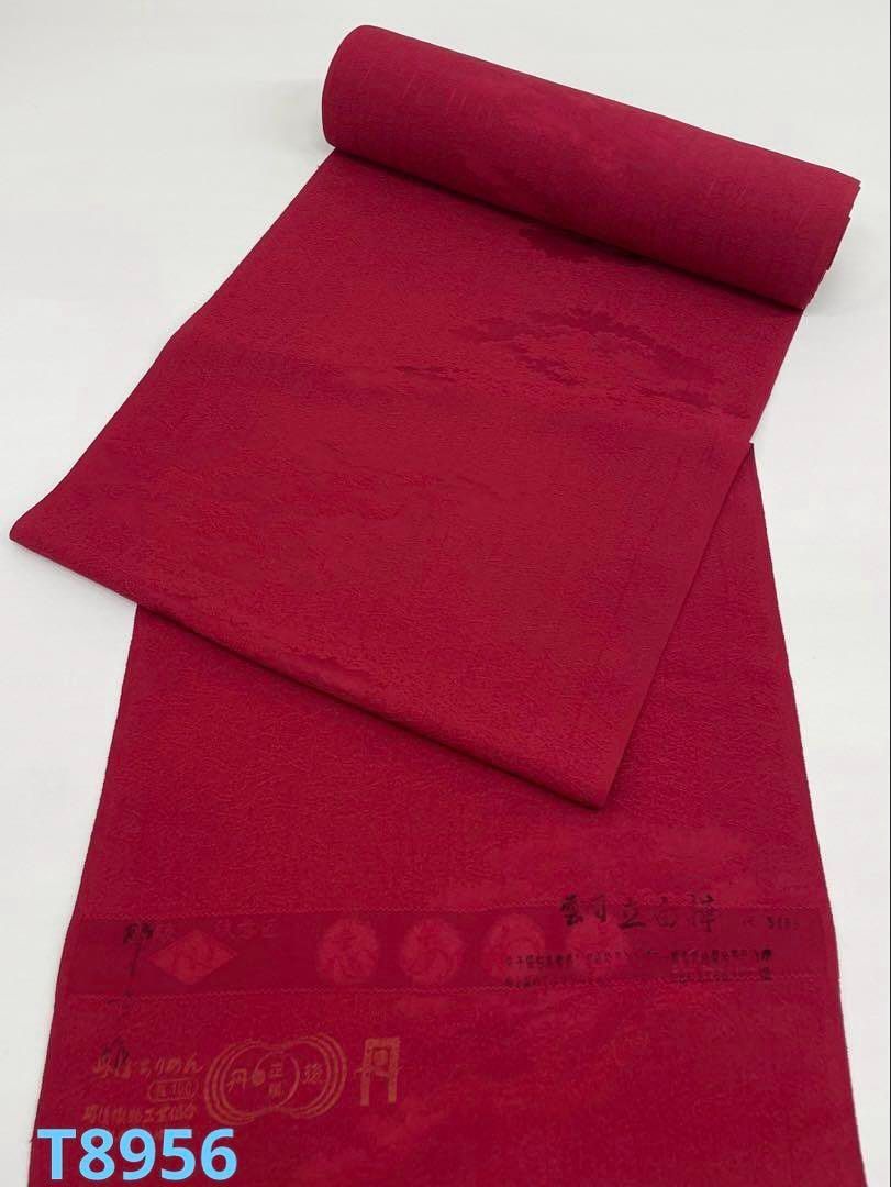 色無地 紋意匠 朱・緋色 正絹 反物 - メルカリ