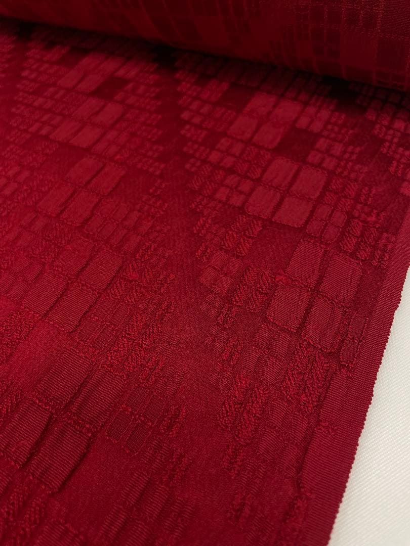 コート地 ふくれ織 紋意匠 無地 朱・緋色 正絹 反物 - メルカリ