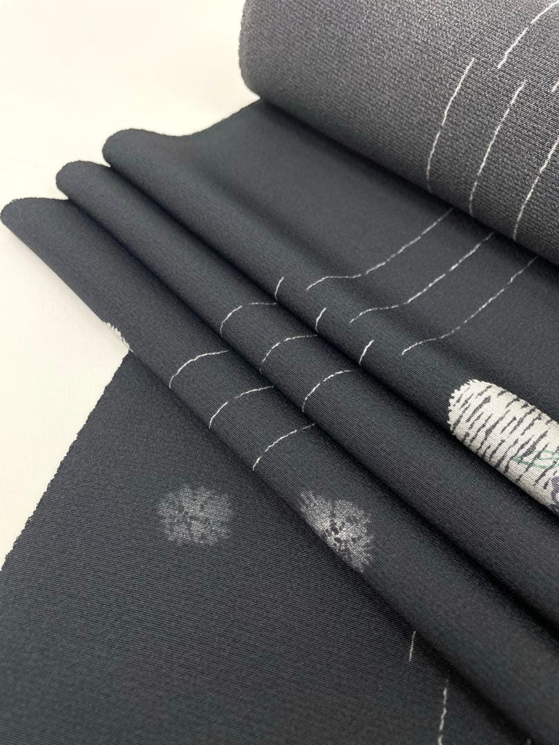 小紋 京友禅 藍鉄色 正絹 反物 - メルカリ