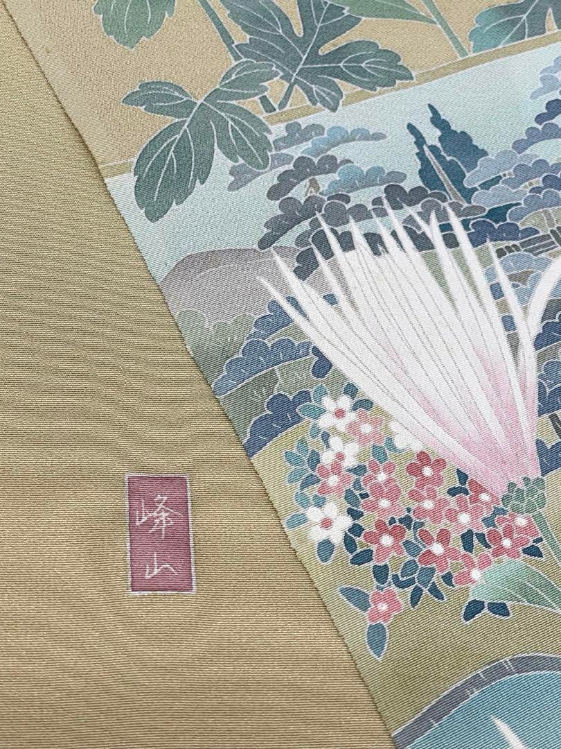 付け下げ 手描き 金彩 利休鼠色 正絹 反物 【公式通販】 付け下げ 手描き 金彩 利休鼠色 正絹 反物 【公式通販】