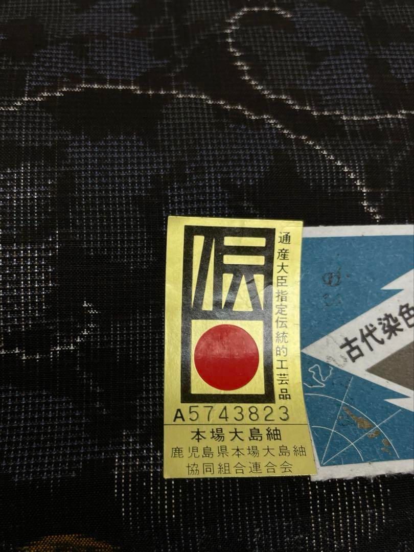 本場奄美大島紬 古代染色 純泥染 通産大臣指定伝統的工芸品 瀧田 正絹