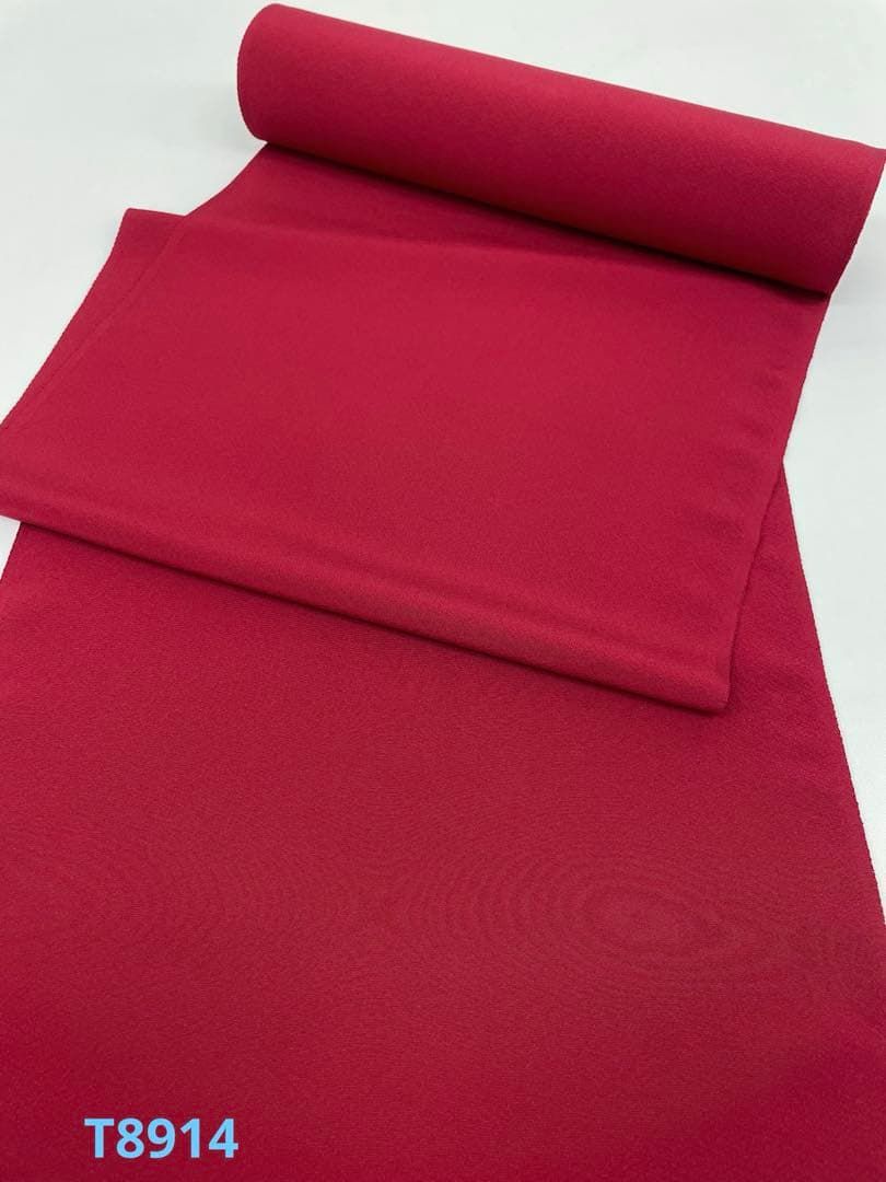 ストア 色無地 朱・緋色 正絹 反物 色無地 ふくれ織 紋意匠 七宝文様 朱・