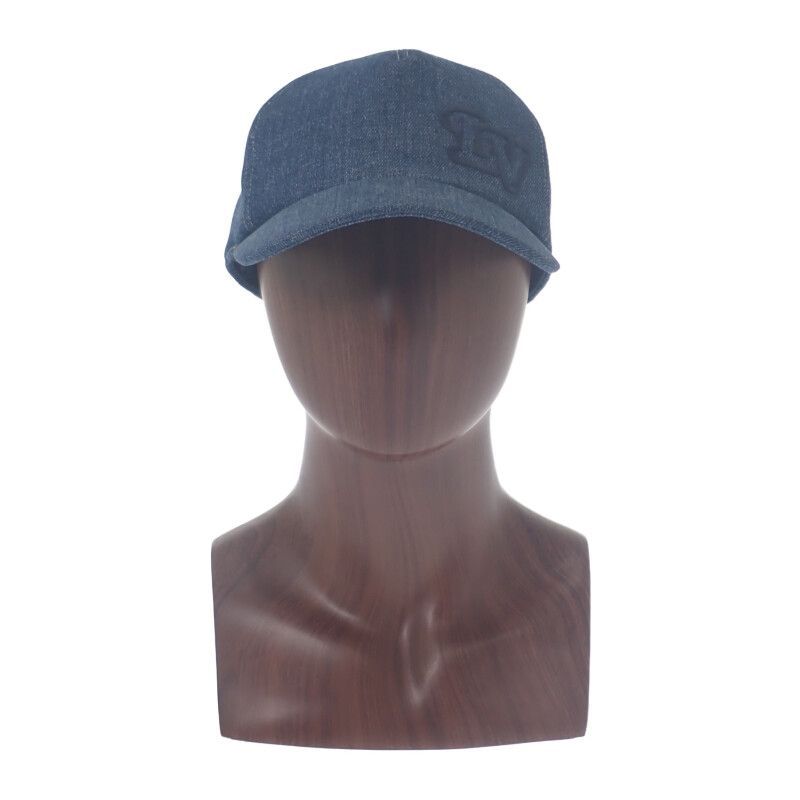 LOUIS VUITTON キャスケット LV デニム M 7009 L キャップ コットン インディゴ ブルー メンズ 小物