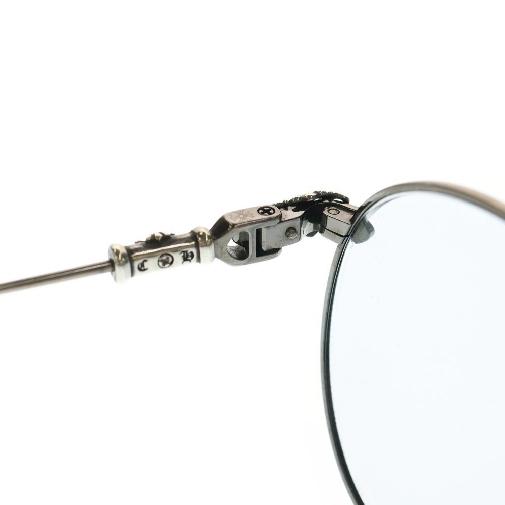 クロステンプルメタルフレームラウンド眼鏡