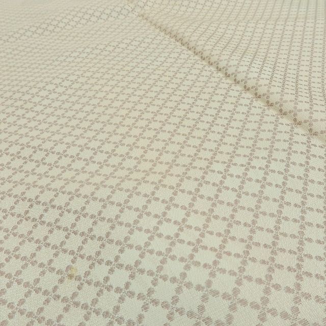  六花 RIKKA 正絹 菱形格子 手縫い お召 着物 A 3782 紬 着物