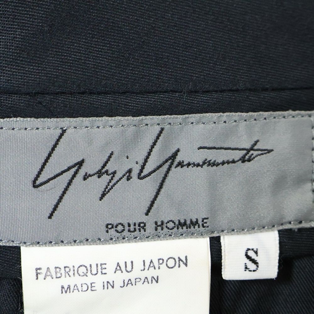Yohji Yamamoto POUR HOMME ヨウジヤマモト プールオム 90 s 2タック アセテート ワイド テーパード スラックス ロングパンツ ブラック