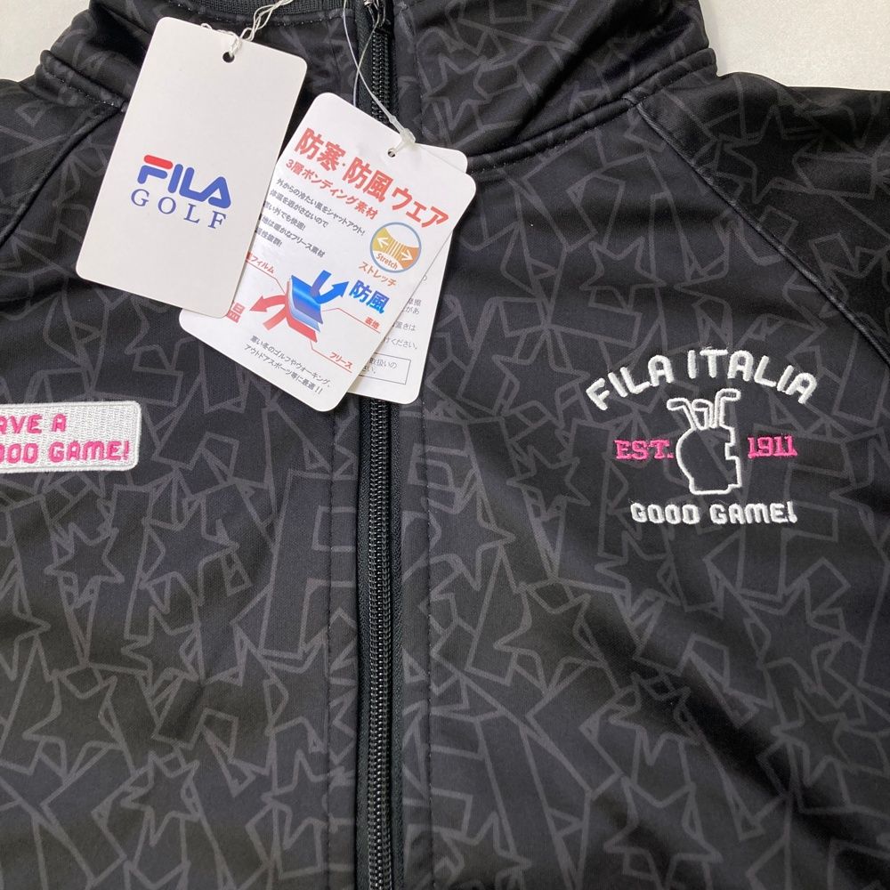 サイズ M FILA GOLF フィラゴルフ 裏プリース ジップジャケット 総柄 ブラック系 240101387733 ゴルフウェア レディース ストスト LLC-HASEGAWATOSO_COM