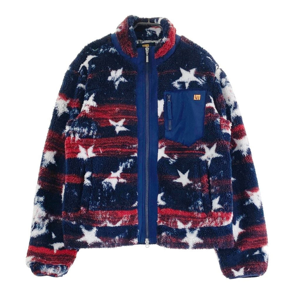 サイズ LL LOUD MOUTH ラウドマウス 裏地蓄熱 ボアジャケット プリマスロック 総柄 ネイビー系 240101396012 ゴルフウェア レディース ストスト