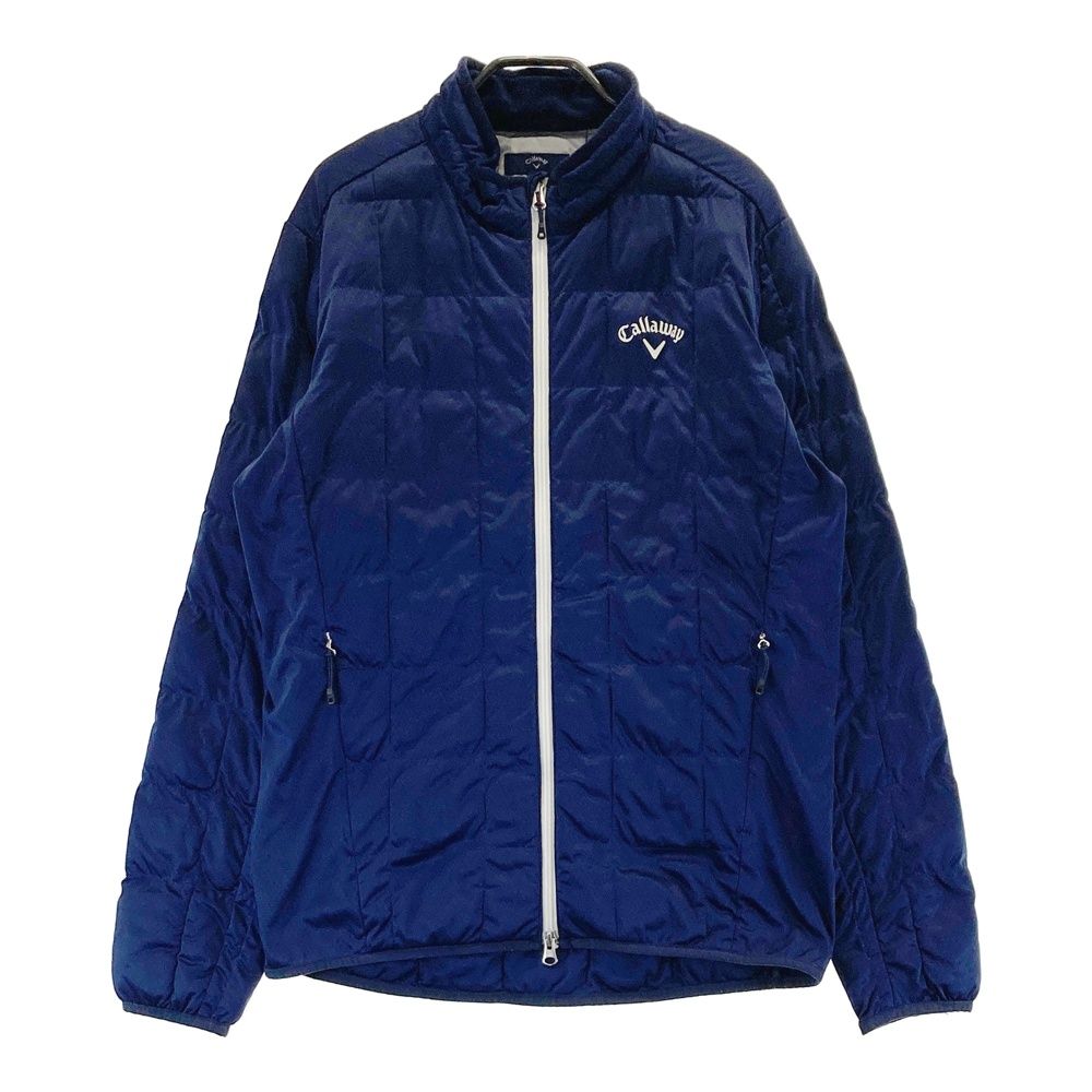 サイズ LL CALLAWAY キャロウェイ 中綿ジップジャケット ダイヤ柄 ネイビー系 240101517799 ゴルフウェア メンズ ストスト