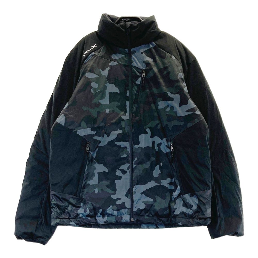 サイズ L RLX ラルフローレン 785874929001 中綿 ジップジャケット カモフラ ロゴ総柄 ブラック系 240101543633 ゴルフウェア メンズ ストスト