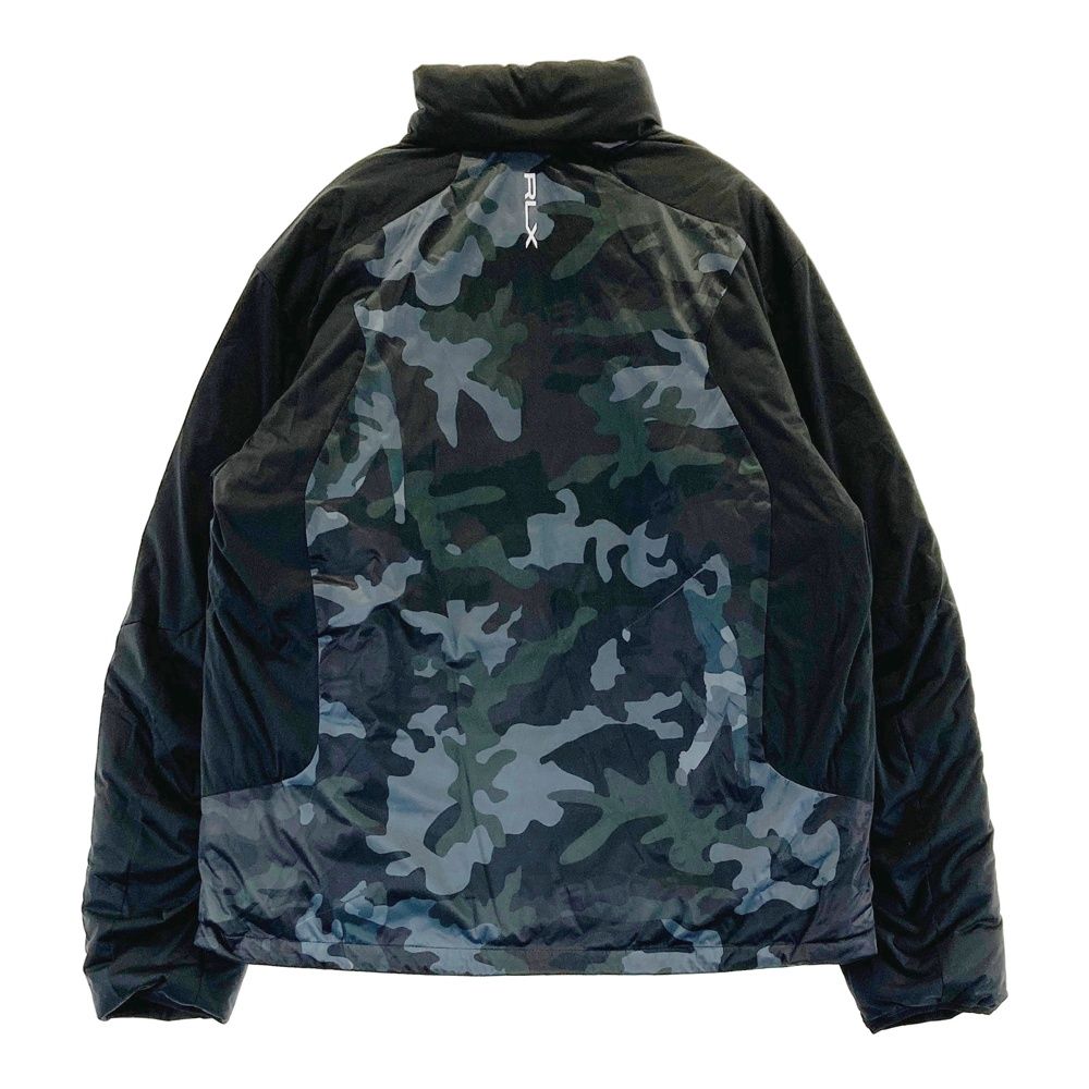 サイズ L RLX ラルフローレン 785874929001 中綿 ジップジャケット カモフラ ロゴ総柄 ブラック系 240101543633 ゴルフウェア メンズ ストスト